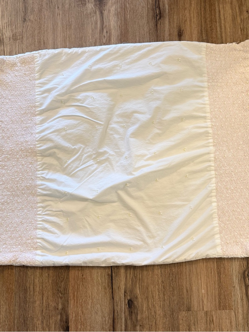 Vintage Sferra Baby Girl Blanket White Pink Smocked Small Cotton Luxury FLAW